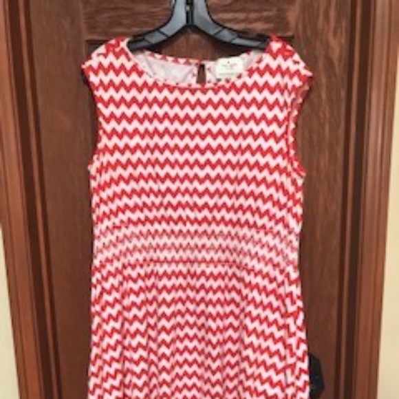 Kate Spade sleeveless dress, orange/red striped - Picture 1 of 3